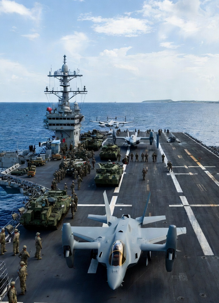 Imagen de Y expertos aseguran qué la movilización de USA en el Caribe es el mayor despliegue de Estados Unidos desde la guerra de Irák. Aseguran ningún país hace esto a menos que se esté movilizando para la guerra. 